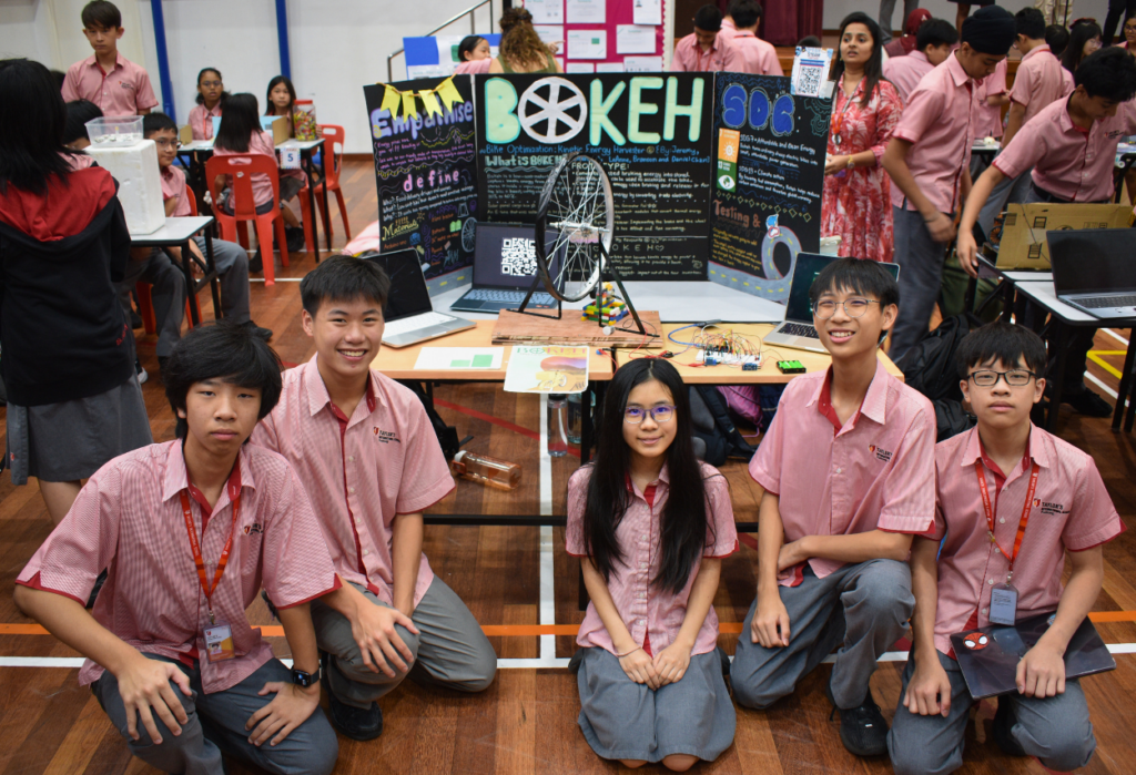 The Bike Optimisation and Kinetic Energy Harvesting team with their sustainability project.